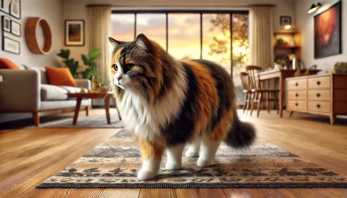 Long-Haired Calico Cat