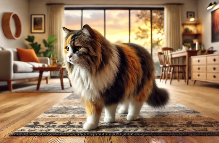 Long-Haired Calico Cat